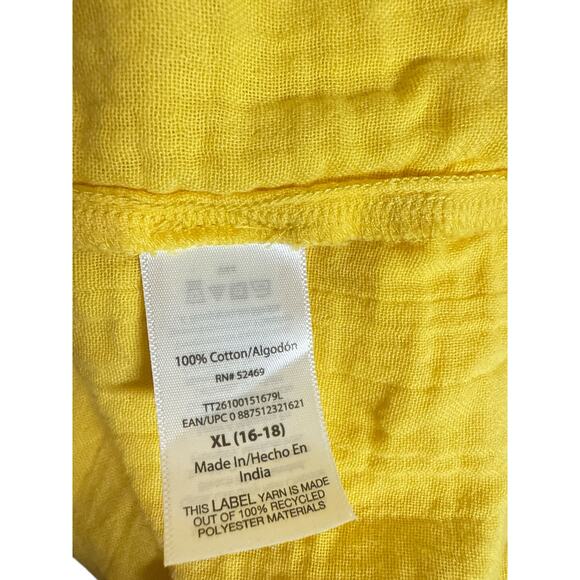 Time and Tru Women's Sleeveless Ruffle Cotton Pullover Mini Dress Size XL Yellow - Picture 8 of 8
